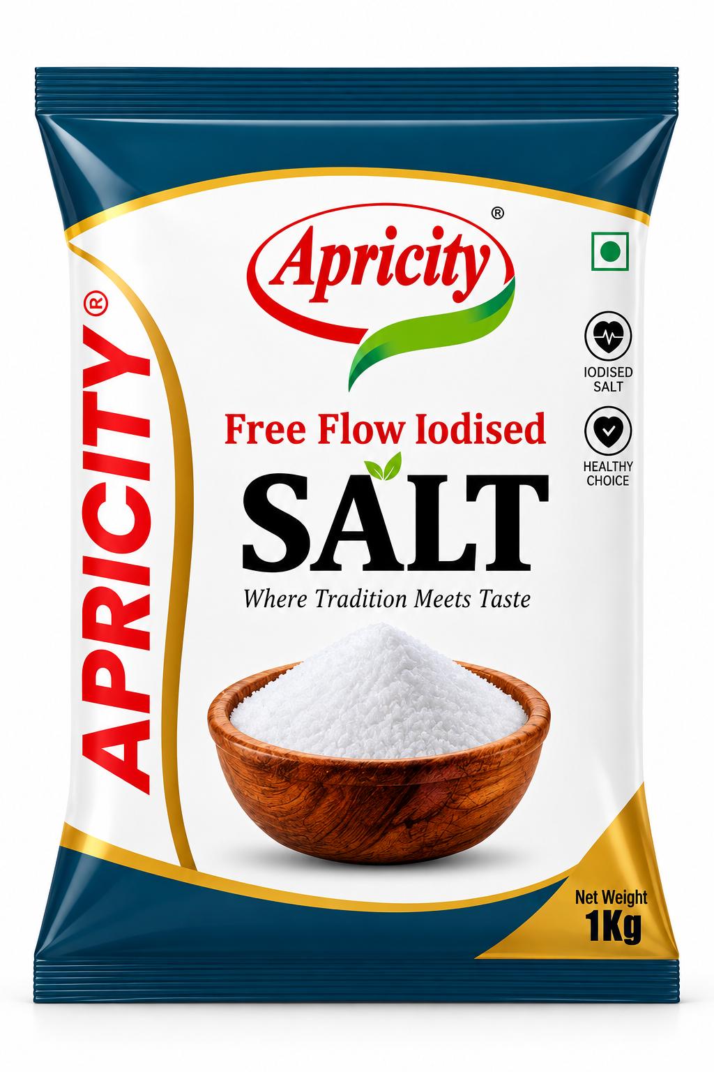 APRICITY FREE FLOW IODISED SALT 1KG